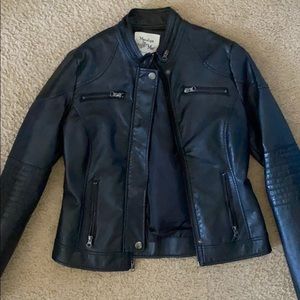 Black leather jacket